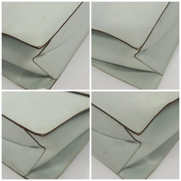 Salvatore Ferragamo Gancini Hand Bag Safiano 2way Light Blue Silver Auth BA1740 - Picture 14 of 16